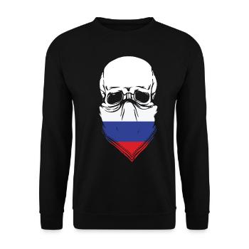 RUSSIA - Unisex Pullover - Schwarz - Vorne - Alina (178cm) & Michal (187cm)