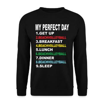 My Perfect Day Beach Volleyball - Unisex Sweatshirt - black - Front - Alina (178cm) & Michal (187cm)