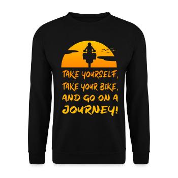 Motorcycle Saying Adventure Motorcycling Biker - Unisex Sweatshirt - black - Front - Alina (178cm) & Michal (187cm)