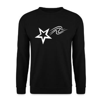 Sternschnuppe Geschenkidee - Unisex Pullover - Schwarz - Vorne - Alina (178cm) & Michal (187cm)