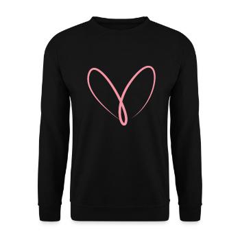 Pink Heart Gift - Unisex Sweatshirt - black - Front - Alina (178cm) & Michal (187cm)