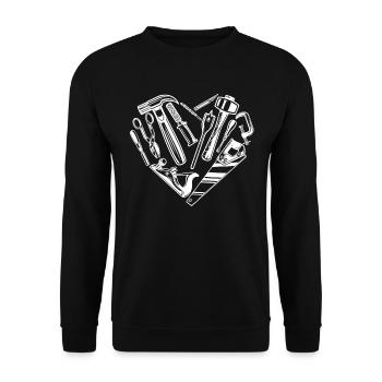 Menuisier Outils de menuiserie Vintage - Sweat-shirt Unisexe - noir - Devant - Alina (178cm) & Michal (187cm)