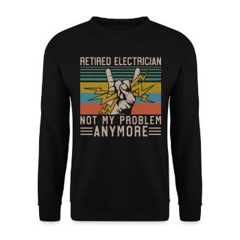 Electrician Retired Retirement - Unisex Pullover - Schwarz - Vorne - Alina (178cm) & Michal (187cm)