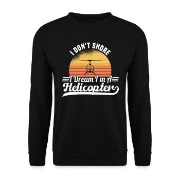 Pilot Hubschrauber Helikopter Spruch Hobbypilot - Unisex Pullover - Schwarz - Vorne - Alina (178cm) & Michal (187cm)