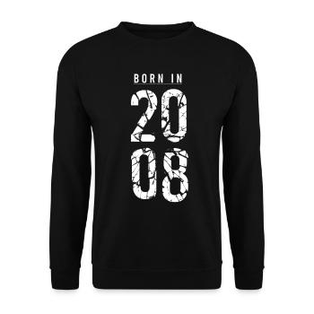 Born In 2008 Geburtsjahr 2008 Geburtstag Geschenk - Unisex Pullover - Schwarz - Vorne - Alina (178cm) & Michal (187cm)