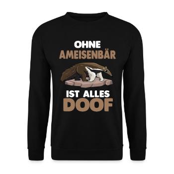 Ameisenbären Zoo Ameisenbär - Unisex Pullover - Schwarz - Vorne - Alina (178cm) & Michal (187cm)