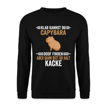 Capybara Zootier - Unisex Pullover - Schwarz - Vorne - Alina (178cm) & Michal (187cm)