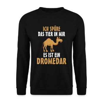 Dromedar - Unisex Pullover - Schwarz - Vorne - Alina (178cm) & Michal (187cm)