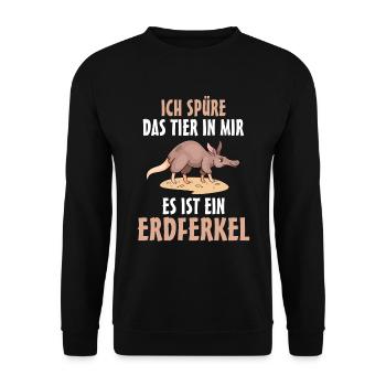 Erdferkel - Unisex Pullover - Schwarz - Vorne - Alina (178cm) & Michal (187cm)