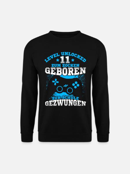 Level 11 Unlocked Geburtstag für Gamer - Unisex Pullover - Schwarz