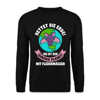 Umweltschutz Tierschutz Fledermaus - Unisex Pullover - Schwarz - Vorne - Alina (178cm) & Michal (187cm)