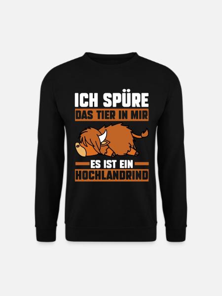 Landwirt Bauer Bauernhof Kuh Rind Hochlandrind - Unisex Pullover - Schwarz