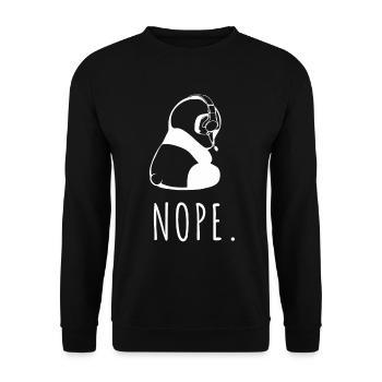 Nope. Gaming Panda says Nö - Unisex Sweatshirt - black - Front - Alina (178cm) & Michal (187cm)
