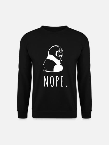 Nope. Gaming Panda sagt Nö - Unisex Pullover - Schwarz