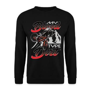 Downhill Mountain Bike This Is My Blood Type - Unisex Sweatshirt - black - Front - Alina (178cm) & Michal (187cm)