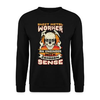 Sheet Metal Worker An Engineer With Common Sense - Unisex Sweatshirt - black - Front - Alina (178cm) & Michal (187cm)