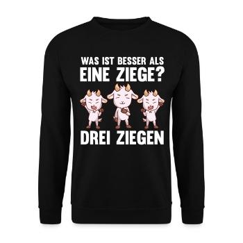 Ziegenbauer Ziegen Ziege - Unisex Pullover - Schwarz - Vorne - Alina (178cm) & Michal (187cm)