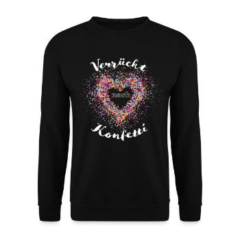Konfetti Karneval Fasching Kostüm - Unisex Pullover - Schwarz - Vorne - Alina (178cm) & Michal (187cm)