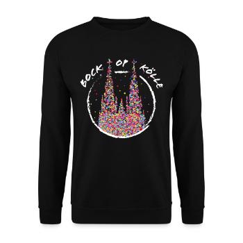 Kölle Karneval Köln Kölner Dom Konfetti - Unisex Pullover - Schwarz - Vorne - Alina (178cm) & Michal (187cm)