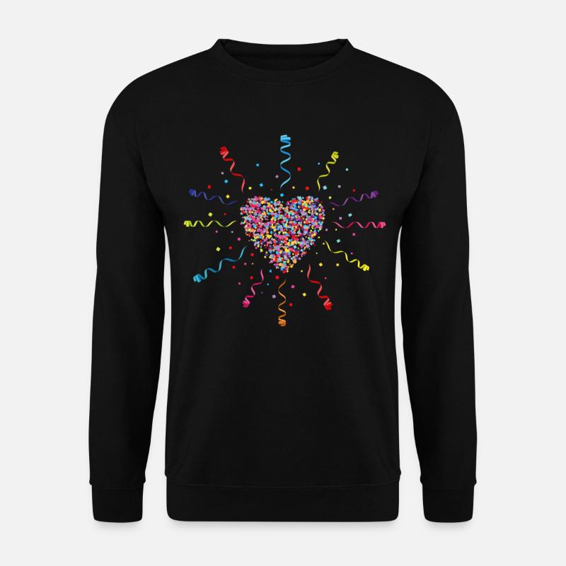 Konfetti im Herzen Fasching Karneval - Unisex Pullover - Schwarz
