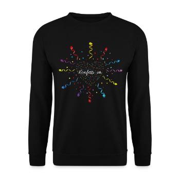 Konfetti im Herzen Karneval Kostümersatz - Unisex Pullover - Schwarz - Vorne - Alina (178cm) & Michal (187cm)