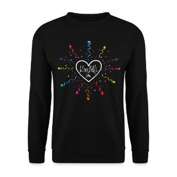 Konfetti im Herzen Karneval Kostümersatz - Unisex Pullover - Schwarz - Vorne - Alina (178cm) & Michal (187cm)