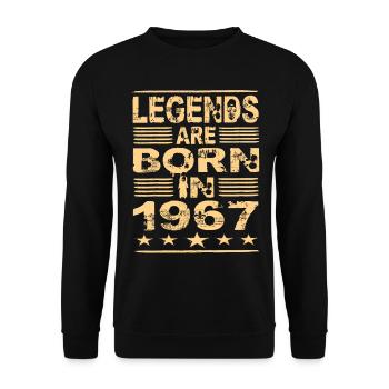 Legenden werden 1967 geboren - Unisex Pullover - Schwarz - Vorne - Alina (178cm) & Michal (187cm)