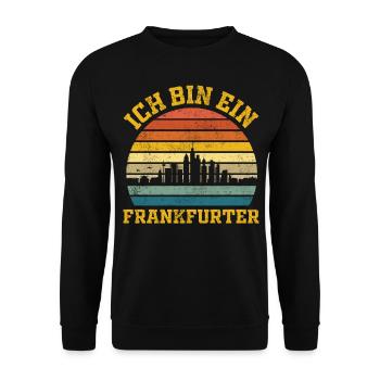 Frankfurt | Ich bin ein Frankfurter - Unisex Pullover - Schwarz - Vorne - Alina (178cm) & Michal (187cm)