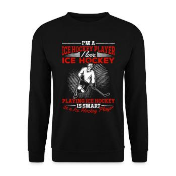 Eishockeyspieler Eishockey spielen Eishockey - Unisex Pullover - Schwarz - Vorne - Alina (178cm) & Michal (187cm)