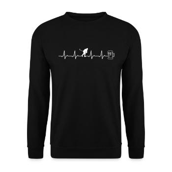 Hockey sur glace Heartbeat Hockey ECG Bière Hockey sur glace - Sweat-shirt Unisexe - noir - Devant - Alina (178cm) & Michal (187cm)