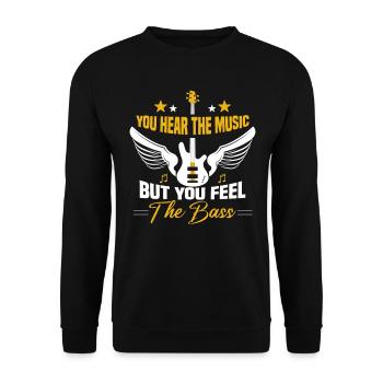 Bassiste dans un groupe | Bassiste - Sweat-shirt Unisexe - noir - Devant - Alina (178cm) & Michal (187cm)