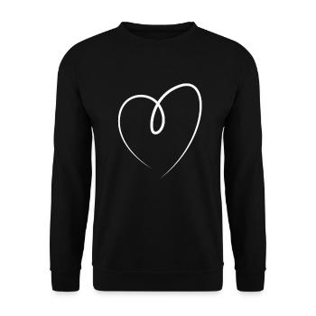 Weisses Herz Geschenkidee - Unisex Pullover - Schwarz - Vorne - Alina (178cm) & Michal (187cm)