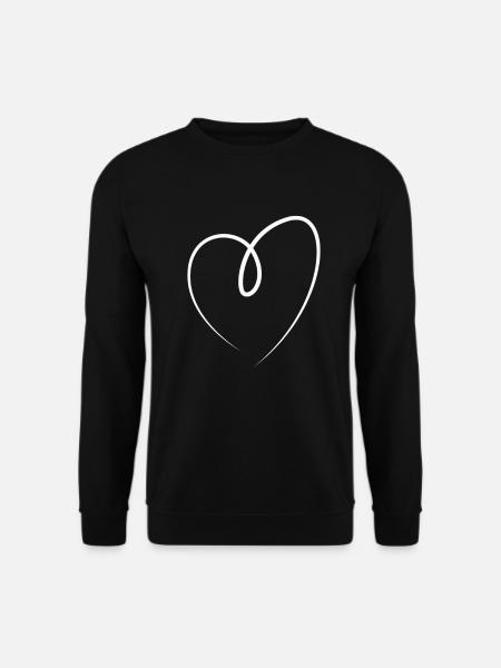 White Heart Gift Idea - Unisex Sweatshirt - black