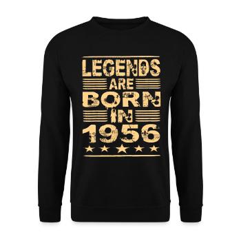 Legenden werden 1956 geboren - Unisex Pullover - Schwarz - Vorne - Alina (178cm) & Michal (187cm)