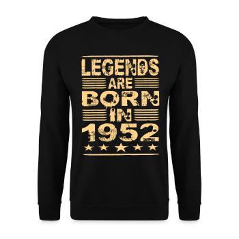 Legenden werden 1952 geboren - Unisex Pullover - Schwarz - Vorne - Alina (178cm) & Michal (187cm)