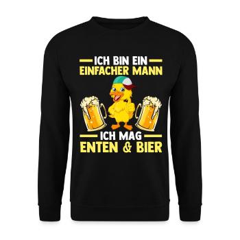 Ente Bier Enten - Unisex Pullover - Schwarz - Vorne - Alina (178cm) & Michal (187cm)