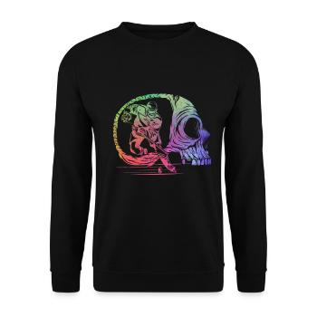 Hockey sur glace Hockey sur glace Skull Hockey sur glace - Sweat-shirt Unisexe - noir - Devant - Alina (178cm) & Michal (187cm)