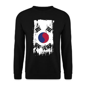 Corée du Sud Corée du Sud Corée du Sud - Sweat-shirt Unisexe - noir - Devant - Alina (178cm) & Michal (187cm)