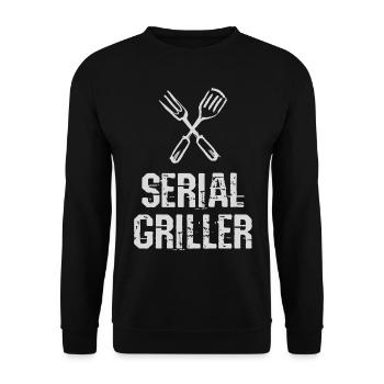 Série Griller BBQ Grill Couverts Professionnels Grill - Sweat-shirt Unisexe - noir - Devant - Alina (178cm) & Michal (187cm)