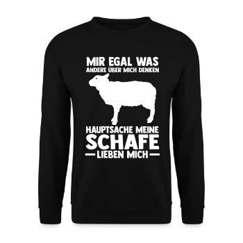 Schaf Bauer Hirte Schäfer Landwirt - Unisex Pullover - Schwarz - Vorne - Alina (178cm) & Michal (187cm)