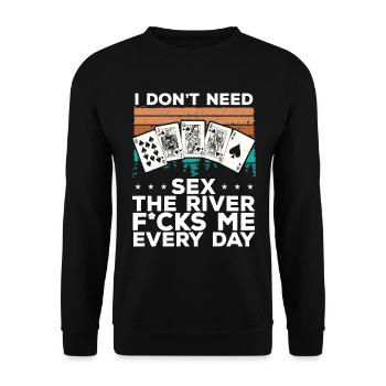 Jeu de poker avec cartes et jetons Funny Poker - Sweat-shirt Unisexe - noir - Devant - Alina (178cm) & Michal (187cm)