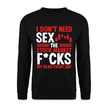 Make Money in the Stock Market Stock Market Trader - Unisex Sweatshirt - black - Front - Alina (178cm) & Michal (187cm)