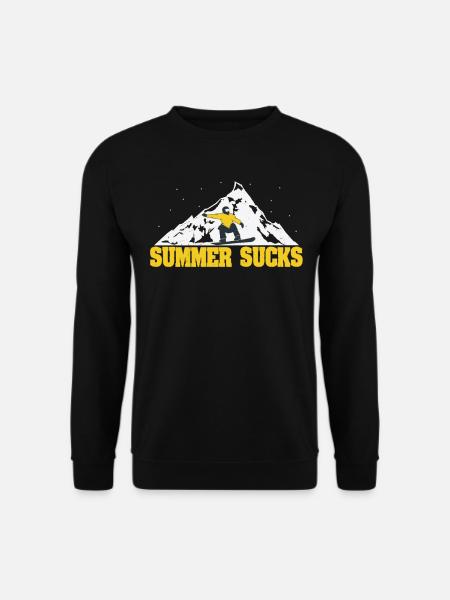 Summer Sucks Verschneite Berge Snowboard - Unisex Pullover - Schwarz