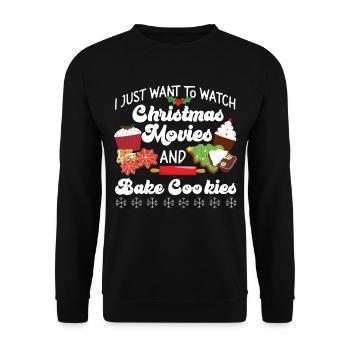 Bake Baking Christmas Movie Cookie - Unisex Sweatshirt - black - Front - Alina (178cm) & Michal (187cm)