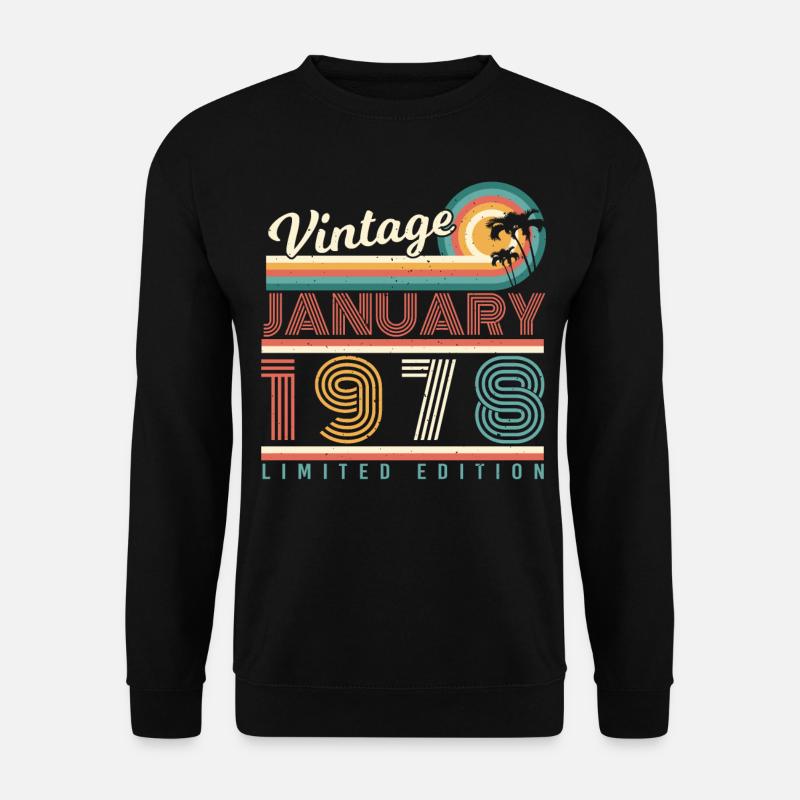 January 1978 Palm Retro - Unisex Sweatshirt - black