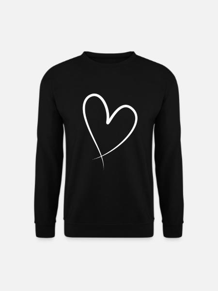 White Heart Gift Idea - Unisex Sweatshirt - black