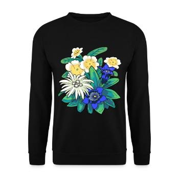 Autriche Fleurs Fleurs Montagnes Montagnes Nature Flore - Sweat-shirt Unisexe - noir - Devant - Alina (178cm) & Michal (187cm)