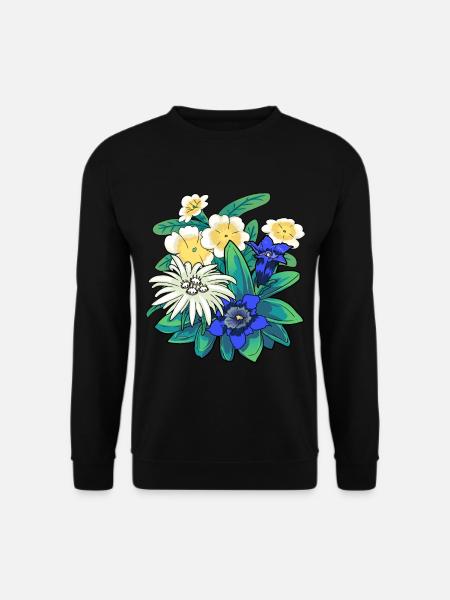 Autriche Fleurs Fleurs Montagnes Montagnes Nature Flore - Sweat-shirt Unisexe - noir