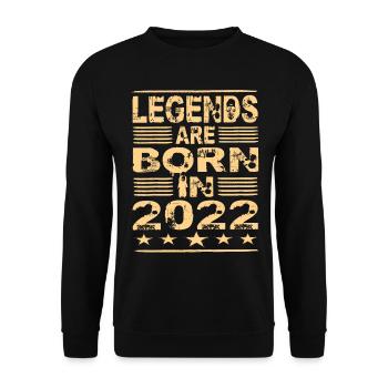 Legenden werden 2022 geboren - Unisex Pullover - Schwarz - Vorne - Alina (178cm) & Michal (187cm)
