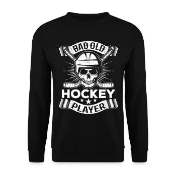 Hockey Bad Old Hockey Player I Hockeyspieler - Unisex Sweatshirt - black - Front - Alina (178cm) & Michal (187cm)